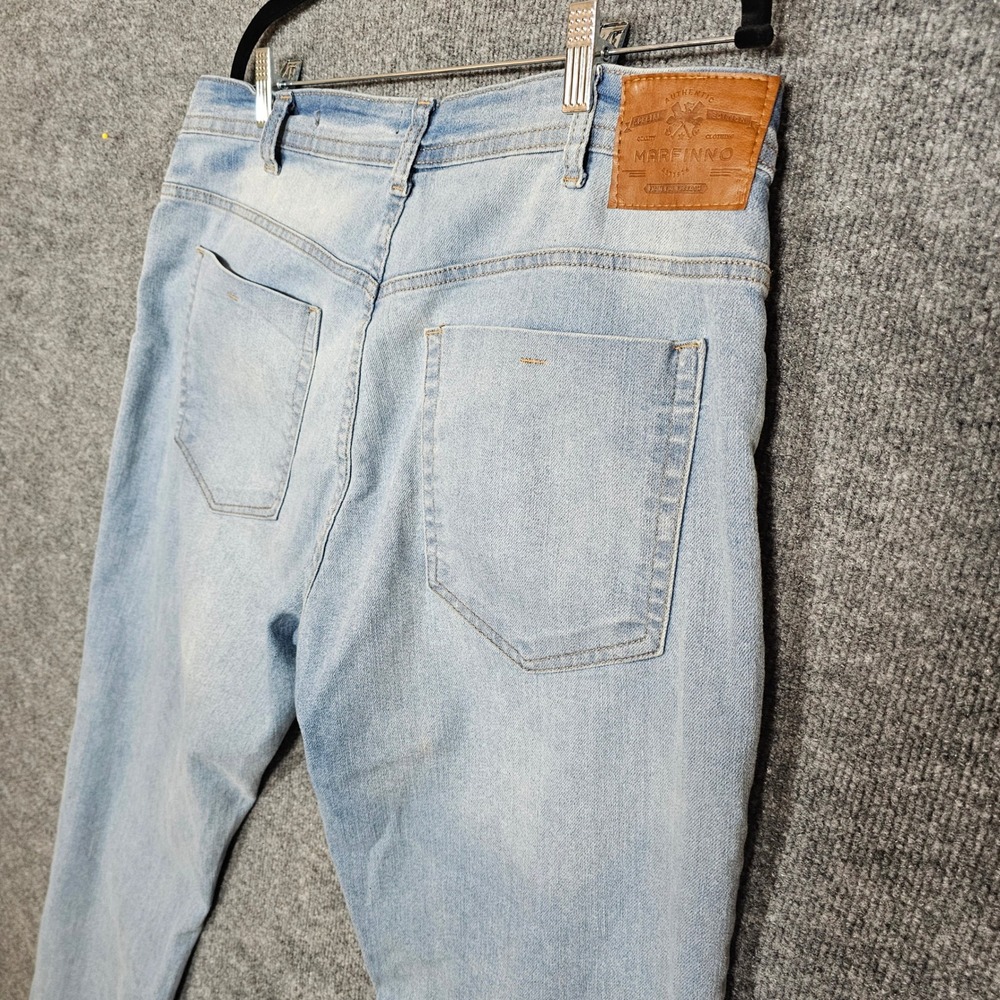 Marfinno Mens Slim Fit Light Wash Blue Denim Jeans Size 46 542790625 - Picture 15 of 16